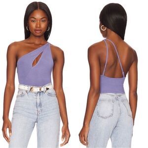 WeWoreWhat NWT Cut Out One Shoulder Tank in Slate Blue Size Medium
